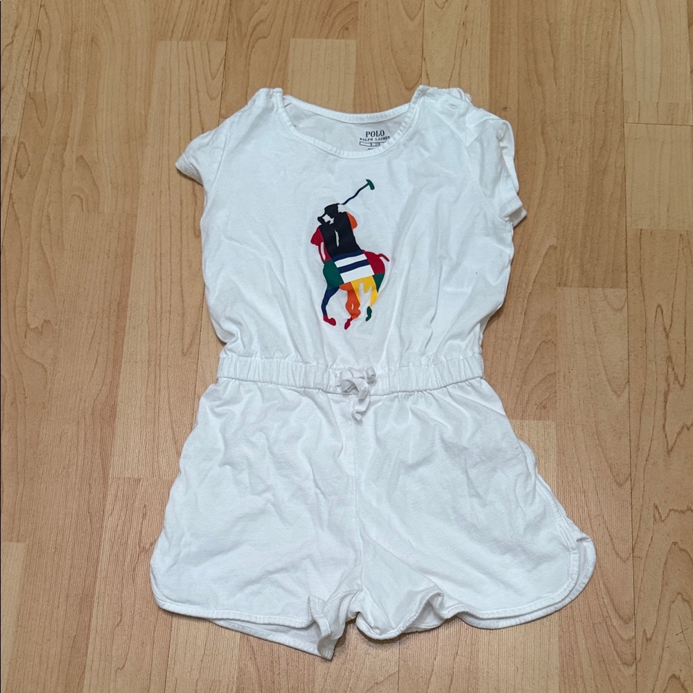 Polo by Ralph Lauren White Crew Neck Tee with Navy Logo